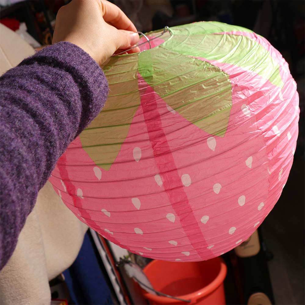 3D Pink Strawberry Lantern Spe - огляд і ціна Japanese Lantern Paper