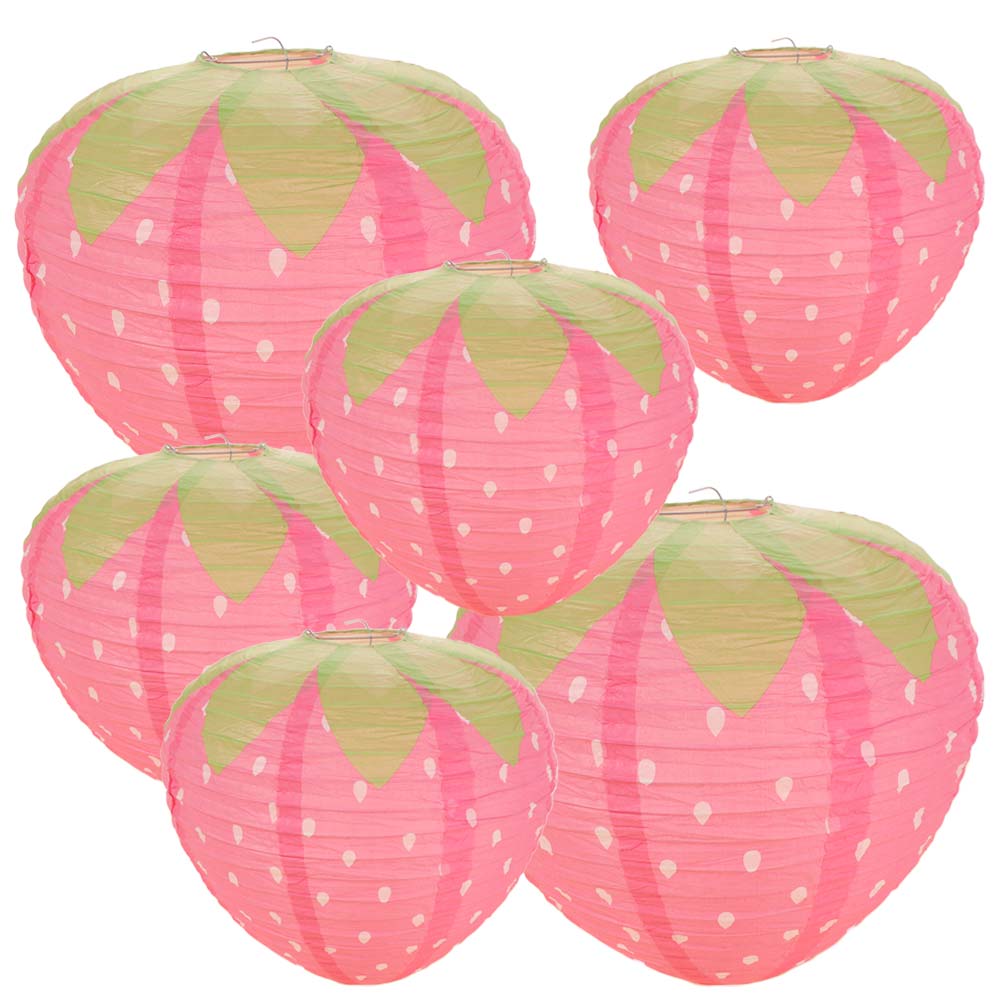 3D Pink Strawberry Lantern Spe - огляд і ціна Japanese Lantern Paper