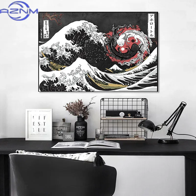 AZNM Canvas Painting Big Wavy  - огляд і ціна Japanese Traditional Lifestyle